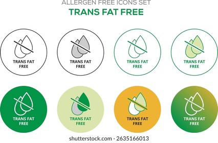 allergen-free icons set vector illustration premium template