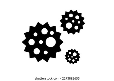 Allergens and bacteria icon. Black sign on a white background. Vector. Warning symbol.