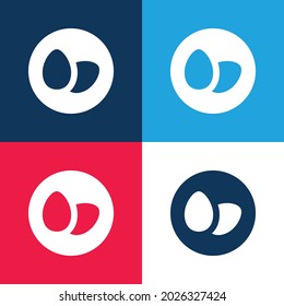 Alergens Huevos azul y rojo cuatro colores conjunto de iconos mínimo