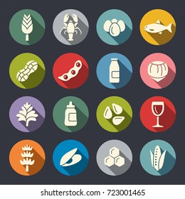 Allergens icon set