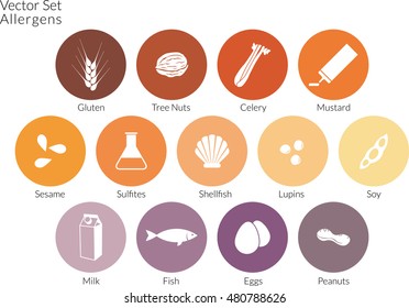 Allergens Icons- Vector Set