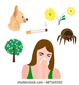 allergens infographic vector illustration  on  the white background