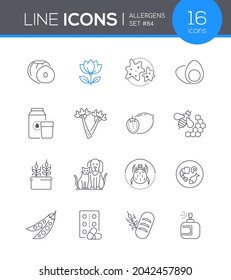 Allergens - modern line design style icon set