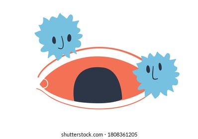 Allergens, pollen or dust particles irritating for the eye or causing conjunctivitis