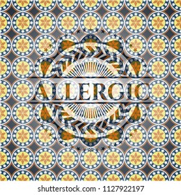Allergic arabesque style badge. arabic decoration.