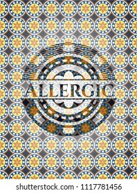 Allergic arabesque style emblem. arabic decoration.