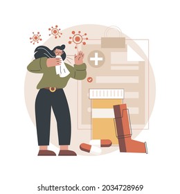 Allergic diseases abstract concept vector illustration. Atopic allergy, severe reaction, antihistamines therapy, allergic disease treatment, skin rash, dermatology clinic abstract metaphor.