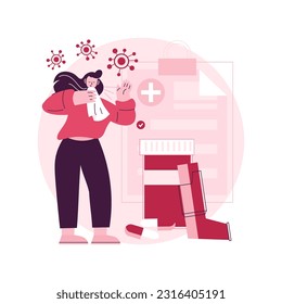 Allergic diseases abstract concept vector illustration. Atopic allergy, severe reaction, antihistamines therapy, allergic disease treatment, skin rash, dermatology clinic abstract metaphor.