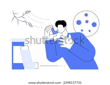 Allergic diseases abstract concept vector illustration. Atopic allergy, severe reaction, antihistamines therapy, allergic disease treatment, skin rash, dermatology clinic abstract metaphor.