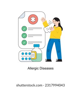 Allergic Diseases Flat Style Design Vector illustration. Stock illustration