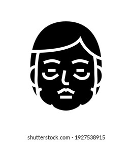 allergisches Ödem, Glyphe-Symbol, Vektorgrafik. Anzeichen eines allergischen Ödems. isoliertes Kontursymbol
