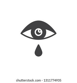 Allergic eye cry, tear vector icon. filled flat sign for mobile concept and web design. Allergic reaction cry simple glyph icon. Symbol, logo illustration. Pixel perfect vector graphics