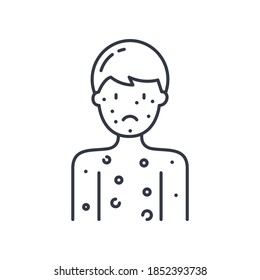 Icono alérgico, ilustración lineal aislada, vector de línea delgada, signo de diseño web, símbolo de concepto de contorno con trazo editable sobre fondo blanco.