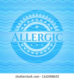 Allergic light blue water wave emblem.