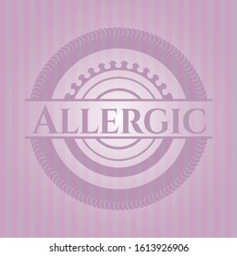 Allergic pink emblem. Retro. Vector Illustration. Detailed.