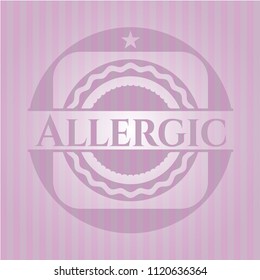 Allergic pink emblem. Vintage.