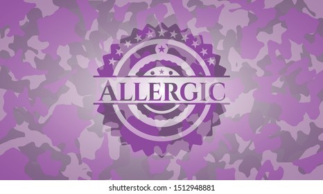 Allergic pink on camouflaged pattern. Vector Illustration. Detailed.