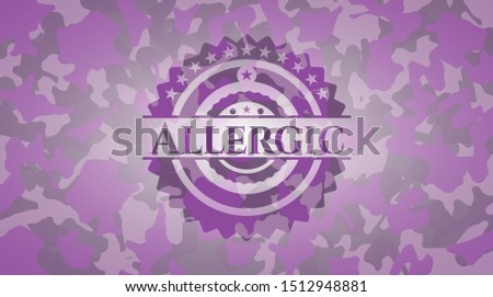 Allergic pink on camouflaged pattern. Vector Illustration. Detailed.