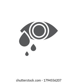 Símbolo del icono del vector del grito de reacción alérgica ocular aislado en fondo blanco