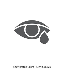 Allergic reaction cry vector icon symbol eye isolated on white background