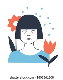 Allergic reaction to pollen from flowers and grass - hay fever