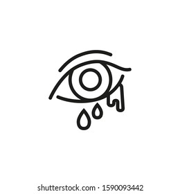 Allergic reaction thin line icon. Symptom, watery eye isolated outline sign. Allergy concept. Vector illustration symbol element for web design and apps