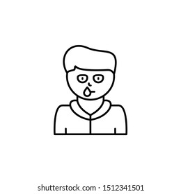 Allergic rhinitis, disease. Vector icon. On white background