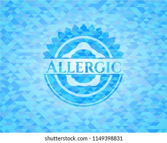 Allergic sky blue mosaic emblem