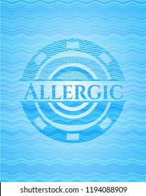 Allergic water representation style badge.