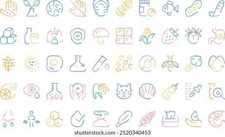Allergies icons High-Quality Vector Icons Collection with Editable Stroke. Ideal for Professional and Creative Projects.