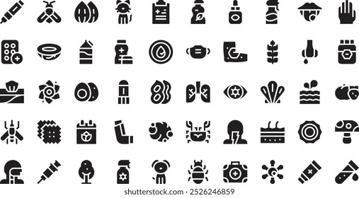 Allergies icons High-Quality Vector Icons Collection with Editable Stroke. Ideal for Professional and Creative Projects.