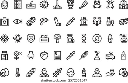 Allergies icons High-Quality Vector Icons Collection with Editable Stroke. Ideal for Professional and Creative Projects.