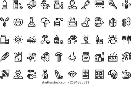 Allergies icons High-Quality Vector Icons Collection with Editable Stroke. Ideal for Professional and Creative Projects.