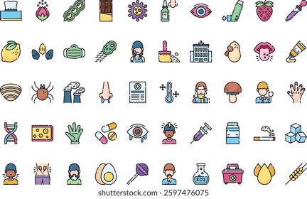 Allergies icons High-Quality Vector Icons Collection with Editable Stroke. Ideal for Professional and Creative Projects.