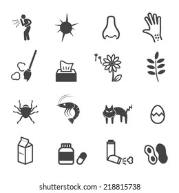 Allergies Icons, Mono Vector Symbols