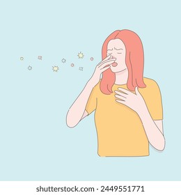 Allergies, rhinitis, pollen allergies, sneezing women