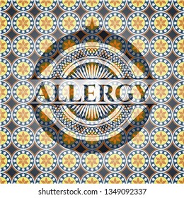 Allergy arabesque style badge. arabic decoration.