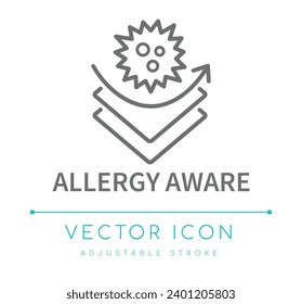 Allergy Aware Textile Vector Line Icon