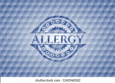 Allergy blue hexagon badge.