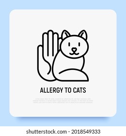Alergia para activar el icono de la línea delgada. Ilustración vectorial moderna.
