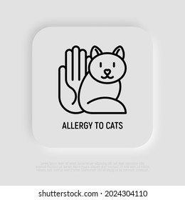 Alergia para activar el icono de la línea delgada. Ilustración vectorial moderna.