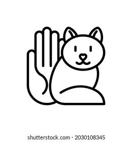 Allergy to cat thin line icon. Modern vector illustration.
