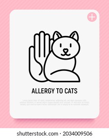 Allergie, um dünne Linie Icon zu katzen. Moderne Vektorgrafik.