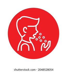 Allergy cold sick nose sneezing icon (Vector illustration)