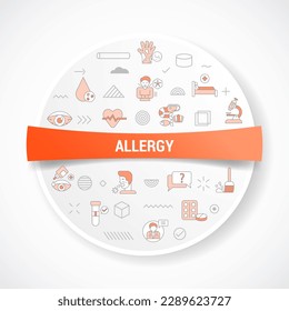allergy concept with icon concept with round or circle shape for badge
