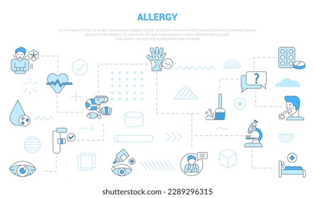 allergy concept with icon set template banner with modern blue color style