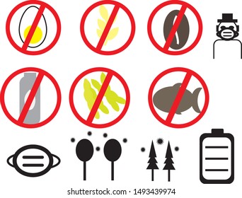 allergy food
   icon and vector to work on your design image