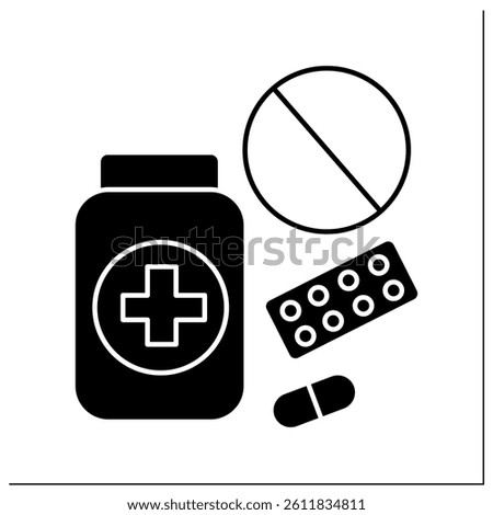 Allergy glyph icon. Abnormal reaction on drugs and some medicines.Healthcare concept. Filled flat sign. Isolated silhouette vector illustration