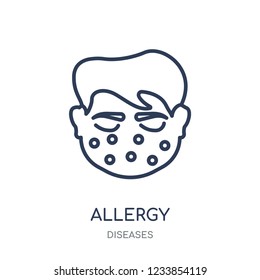 Allergy icon. Allergy linear symbol design from Diseases collection. Simple outline element vector illustration on white background