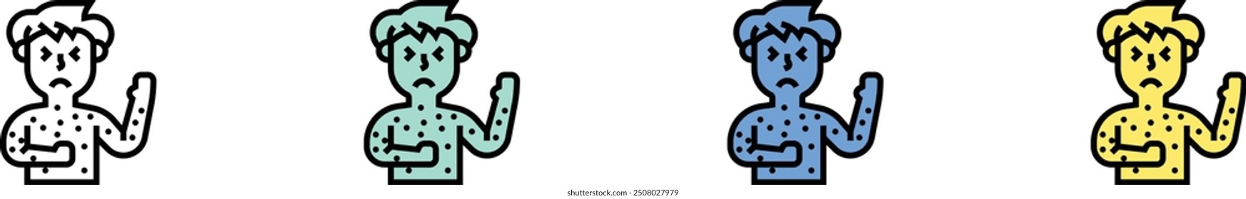 allergy icon. Outline, Green, Blue and Yellow Style Design Isolated On White Background
